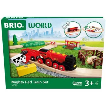 Ravensburger BRIO World Červená Lola Farma vlaková súprava – drevená hračkárska vlaková súprava