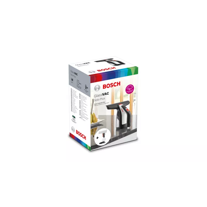Bosch GlassVAC Solo Plus 06008B7200 vysávač na okná s rozprašovacou fľašou, výdrž 30 min, čierny/sivý