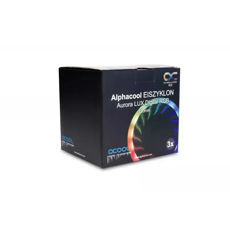 Ventilátor Alphacool Eiszyklon Aurora LUX Digital RGB 12 cm priehľadný