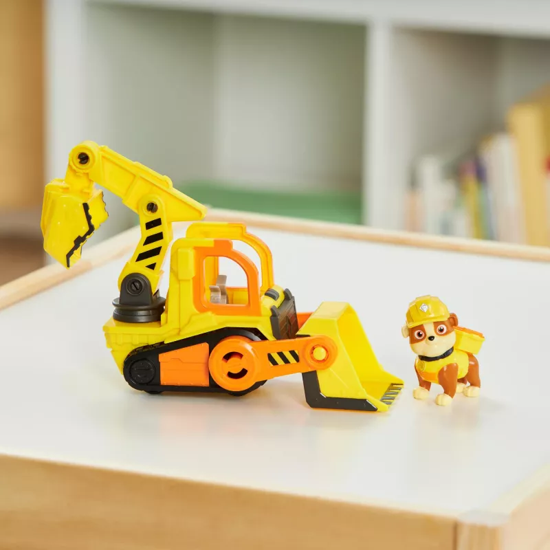 Buldozér hračka Spinmaster Rubble’s Bulldozer – plastová konštrukcia, pre deti od 3 rokov, čierna/oranžová/žltá