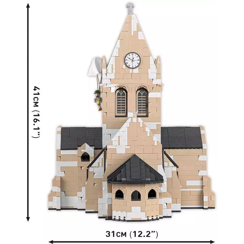 Stavebnica Cobi kostol Sainte-Mère-Église 2280 dielov 10 rokov