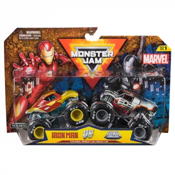 Monster Jam, Marvel Oficiálne nákladné autá Iron Man Vs. War Machine, mierka 1:64, hračka pre chlapcov a dievčatá od 3 rokov