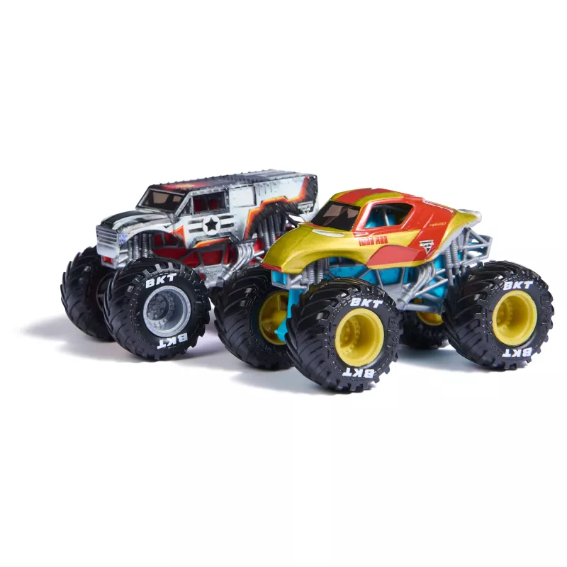 Monster Jam, Marvel Oficiálne nákladné autá Iron Man Vs. War Machine, mierka 1:64, hračka pre chlapcov a dievčatá od 3 rokov