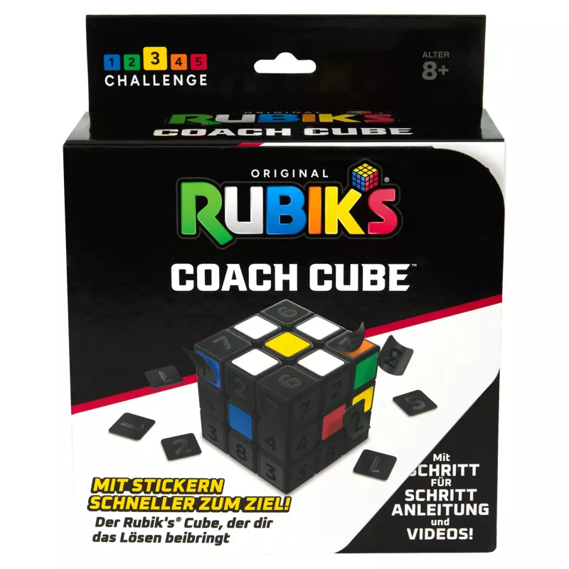 Rubik’s Coach Cube, naučte sa riešiť 3x3 kocku so samolepkami, návodom a videami | Fidget hračka na odbúranie stresu | Fidget kocka pre dospelých | od 8 rokov