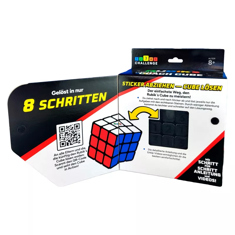 Rubik’s Coach Cube, naučte sa riešiť 3x3 kocku so samolepkami, návodom a videami | Fidget hračka na odbúranie stresu | Fidget kocka pre dospelých | od 8 rokov