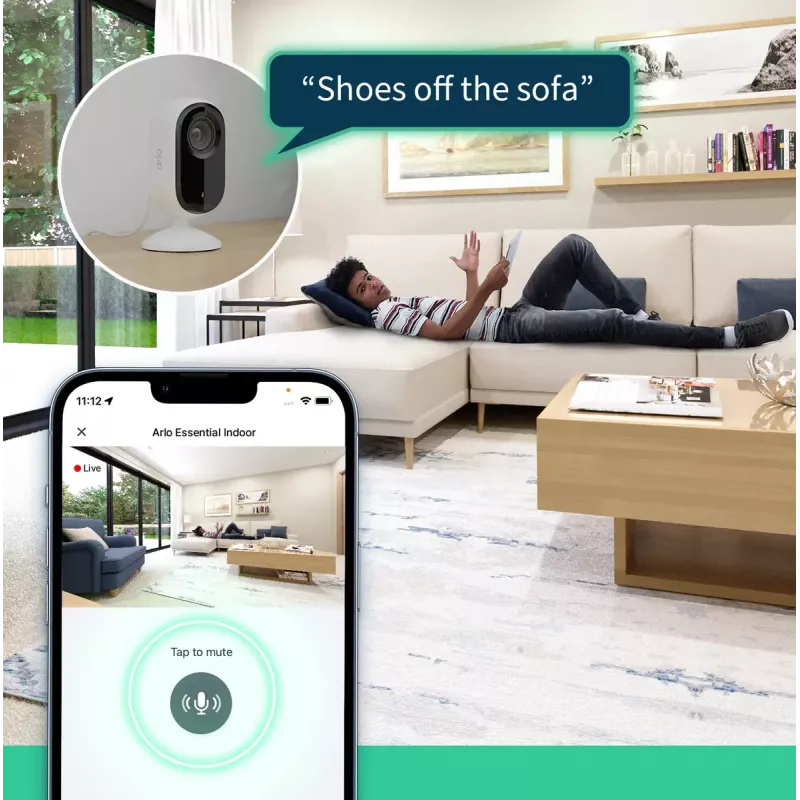 IP bezpečnostná kamera Arlo Essential 2K Indoor Security Camera 2-bal., bezdrôtová, interiérová