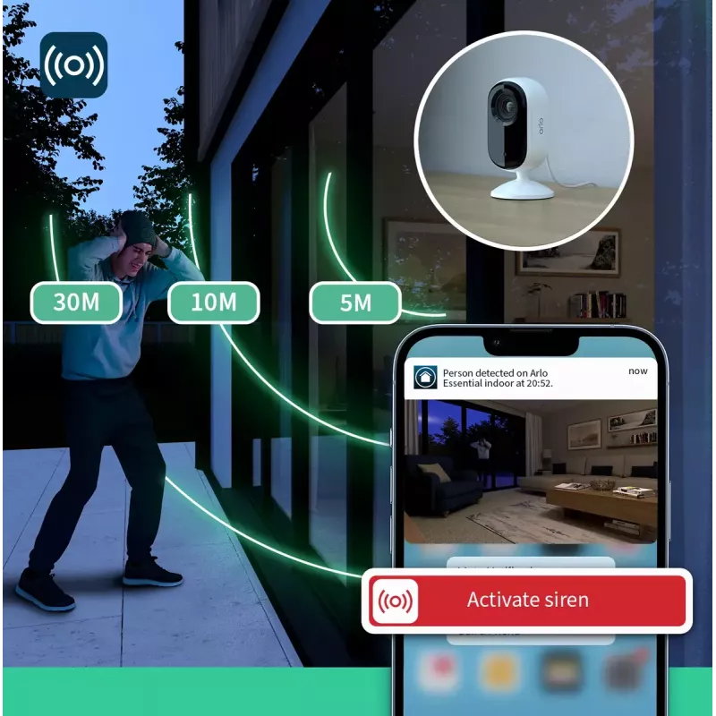 IP bezpečnostná kamera Arlo Essential 2K Indoor Security Camera 2-bal., bezdrôtová, interiérová