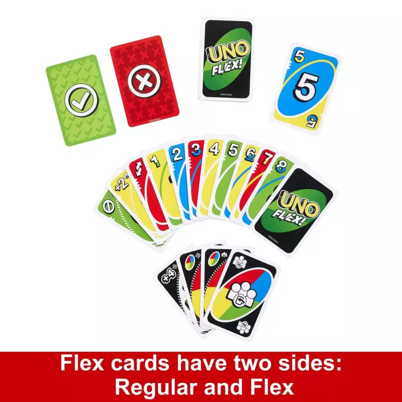 Kartová hra MATTEL Games UNO Flex — hra na odkladanie, vek 7+