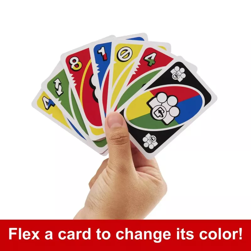 Kartová hra MATTEL Games UNO Flex — hra na odkladanie, vek 7+