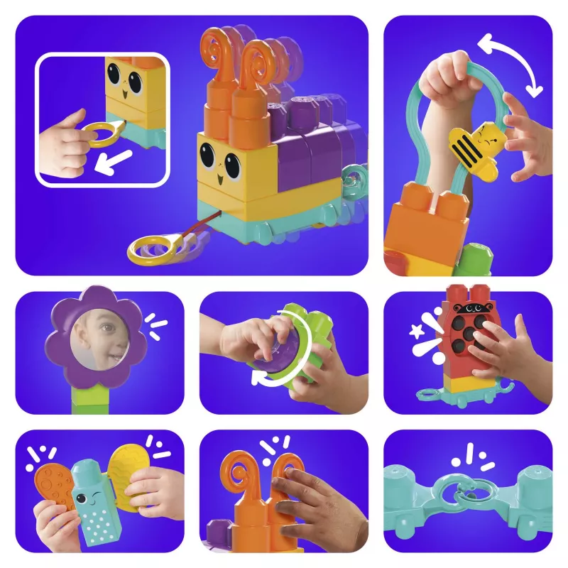 Stavebnica MEGA BLOKS Move 'n Groove Caterpillar od MATTEL — 30 dielov, plast, viacfarebná, od 1 roka
