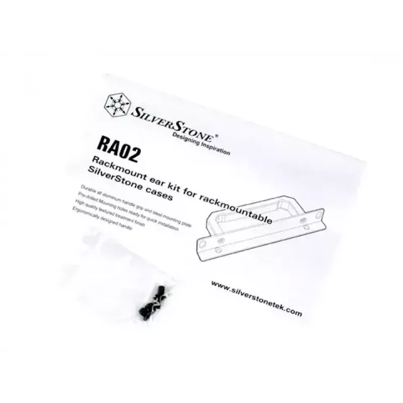 SilverStone SST-RA02B Súprava na montáž do racku pre skrinky GD07/GD08/GD09/GD10, čierna