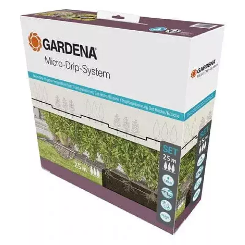 Gardena Micro-Drip-System kvapkovacia hadica pre kríky a živé ploty, 1,6 l/h, 25 m, čierna (13503-20)