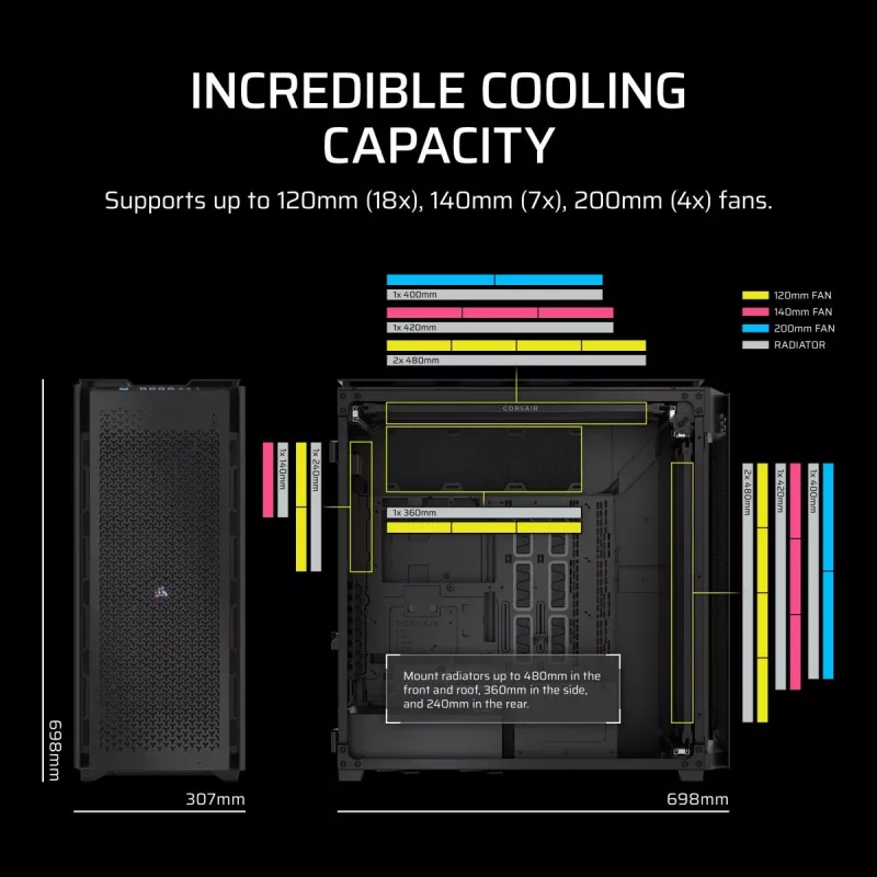 CORSAIR PC skriňa – 9000D RGB Airflow Super Full-Tower