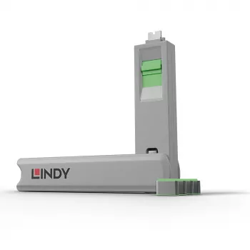 Kľúč na blokovanie portov Lindy USB Type-C kľúč na blokovanie portov balenie 4 ks zelený