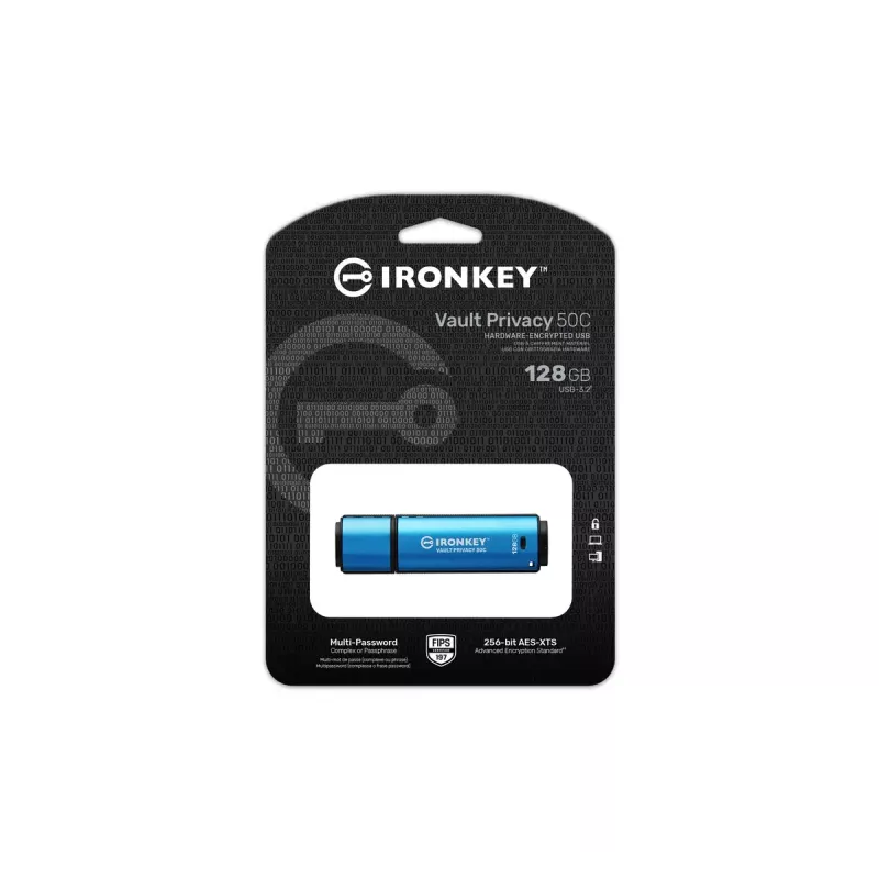 Kingston Technology IronKey 128GB USB-C Vault Privacy 50C AES-256 šifrovaný, FIPS 197