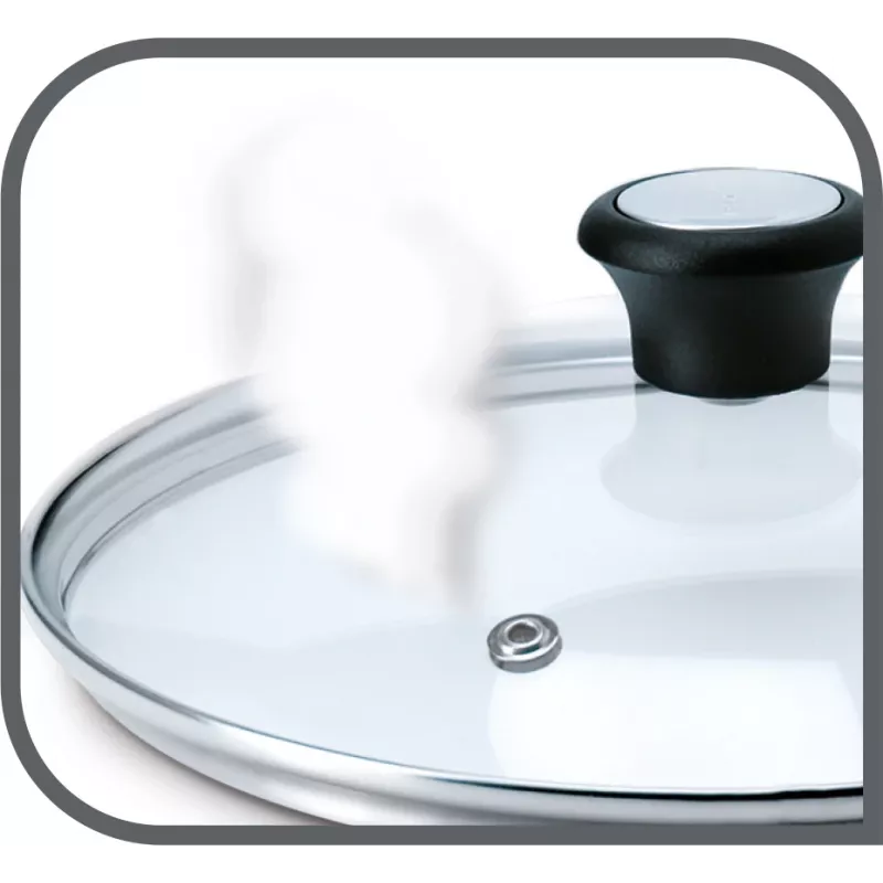 Pokrievka na panvicu Jamie Oliver, Ø 32cm transparentná/nerez
