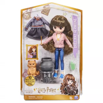 Wizarding World Harry Potter, 8-palcová sada bábiky Brilliant Hermiona Grangerová s 5 doplnkami a 2 outfitmi, hračka pre deti od 6 rokov