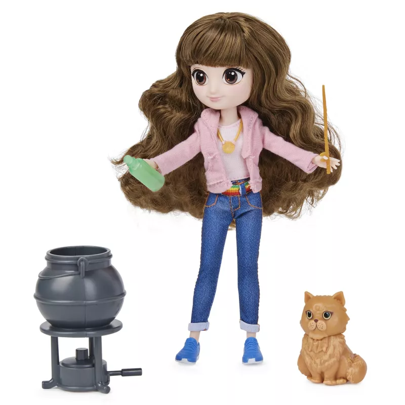 Wizarding World Harry Potter, 8-palcová sada bábiky Brilliant Hermiona Grangerová s 5 doplnkami a 2 outfitmi, hračka pre deti od 6 rokov