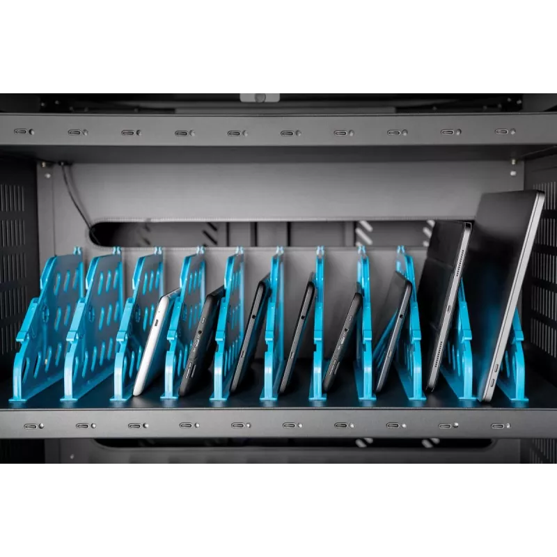 DIGITUS Nabíjací/úložný vozík 15,6 inch USB-C 30 nabíjacích miest PDU ventilátor 1260 x 824 x 650 mm