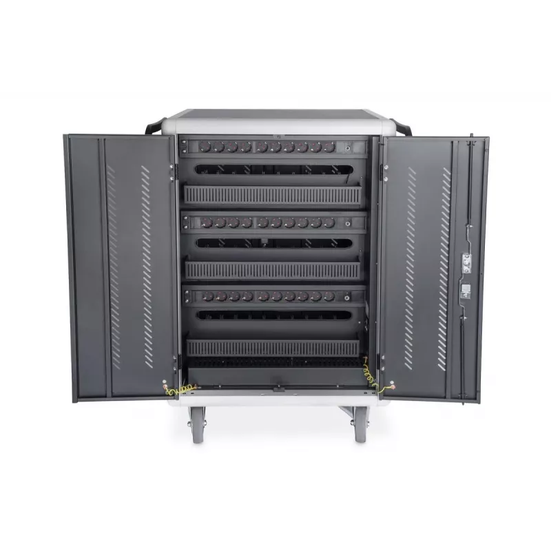 DIGITUS Nabíjací/úložný vozík 15,6 inch USB-C 30 nabíjacích miest PDU ventilátor 1260 x 824 x 650 mm