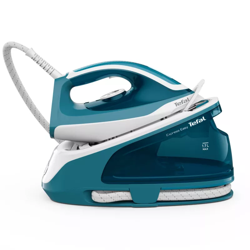 Tefal Express Easy SV6131E0 naparovacia žehliaca stanica, 5,8 bar, 120 g/min, parný ráz 350 g/min, 1,7 l, automatické vypnutie, biela/tyrkysová