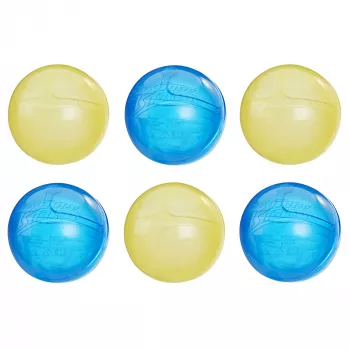 Vodné balóny HASBRO Nerf Super Soaker Hydro Balls — zabudovaná nádrž na vodu, 6 ks, plast, modro/žltá, vek 6+