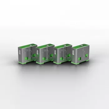 Lindy USB port blocker (bez kľúča) – balenie 10 ks, farebný kód: zelená