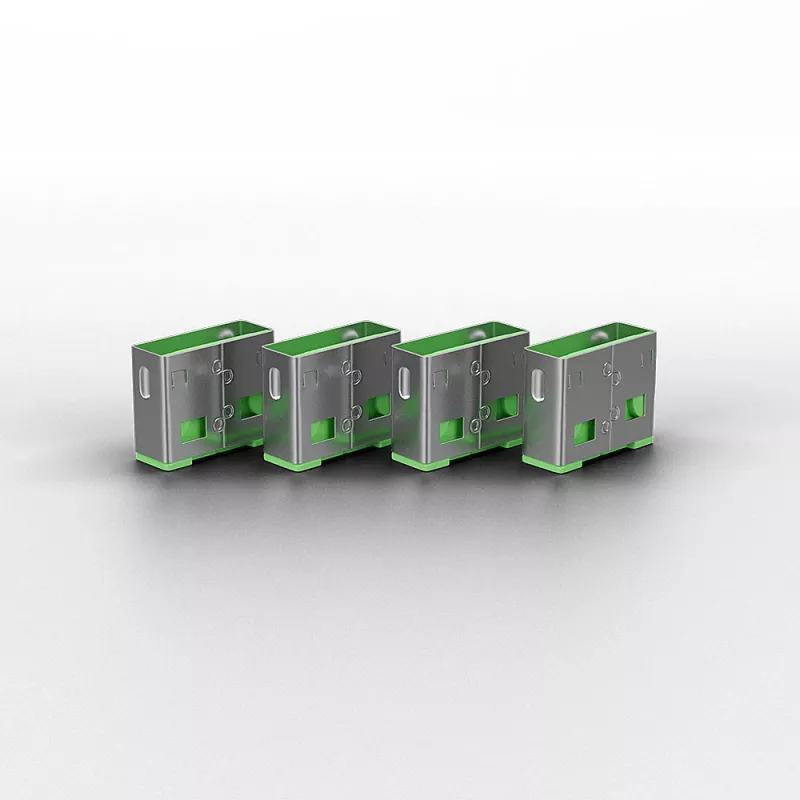 Lindy USB port blocker (bez kľúča) – balenie 10 ks, farebný kód: zelená