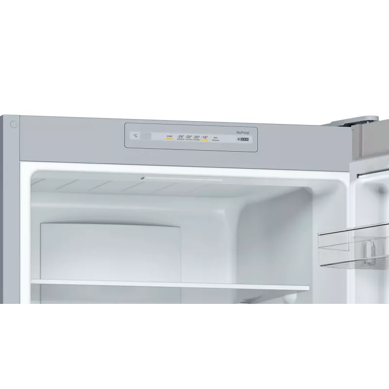 Bosch Serie 2 KGN33NLEB chladnička s mrazničkou, voľne stojaca, 279 l, No Frost, E, nehrdzavejúca oceľ