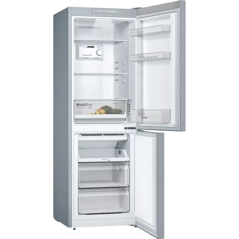 Bosch Serie 2 KGN33NLEB chladnička s mrazničkou, voľne stojaca, 279 l, No Frost, E, nehrdzavejúca oceľ