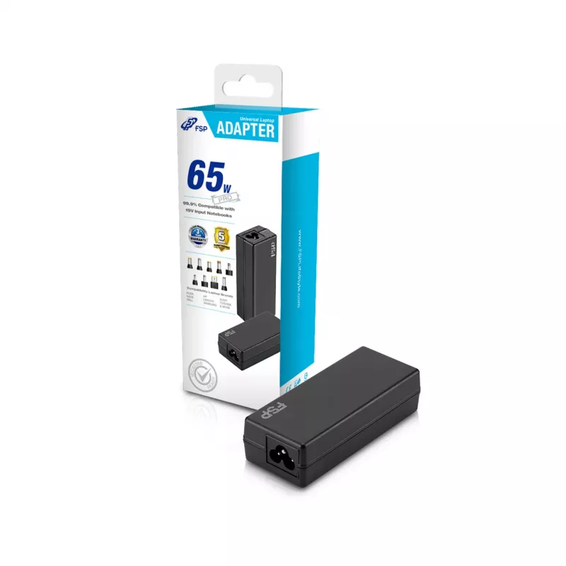 FSP NB PRO 65 adaptér PD, výstup: 3,42 A, notebook, interiér, 100 - 240 V, 50/60 Hz, 65 W, 18 - 20 V