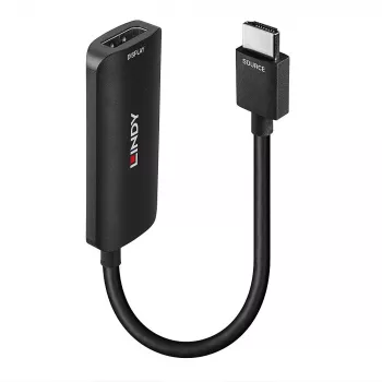Lindy HDMI 4K60 na DisplayPort 1.2 konvertor, 157 m, HDMI Type-A (štandard), DisplayPort, konektor samec, konektor samica, rovný