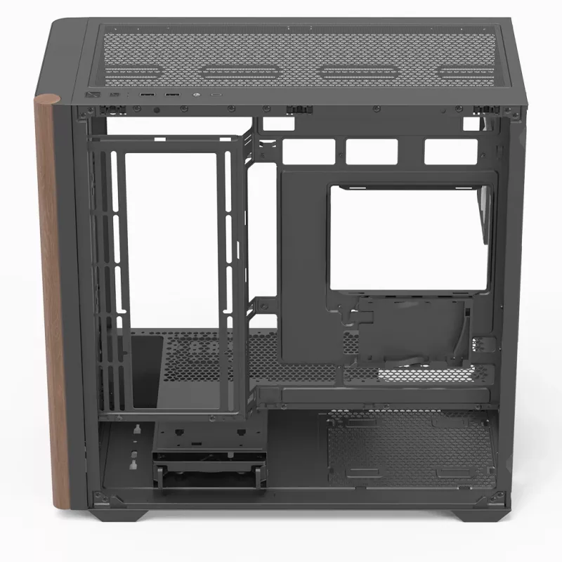 Mini Tower PC Aerocool D301A čierna drevo ATX napájací zdroj