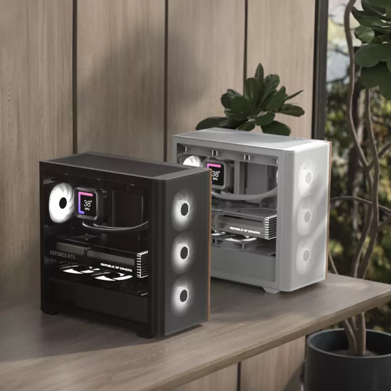 Mini Tower PC Aerocool D301A čierna drevo ATX napájací zdroj