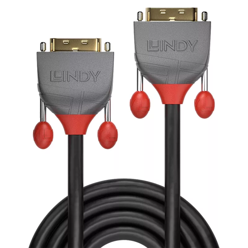 Lindy 10m DVI-D Dual Link kábel, Anthra Line, 10 m, DVI-D, DVI-D, konektor samec, konektor samec, čierny
