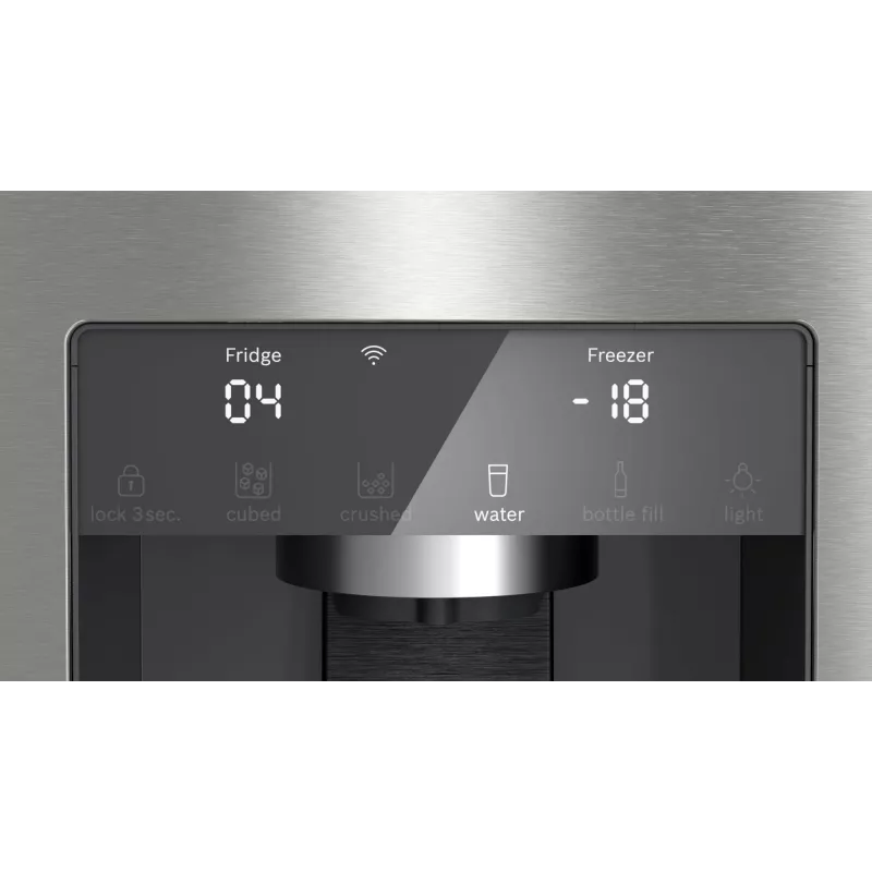 Bosch Serie 6 KFI96APEA chladnička s mrazničkou French Door, 574 l (375 l chladnička + 199 l mraznička), energetická trieda E, Home Connect, kefovaná nehrdzavejúca oceľ