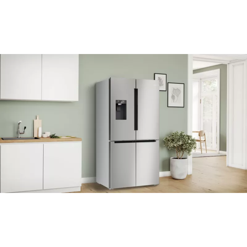 Bosch Serie 6 KFI96APEA chladnička s mrazničkou French Door, 574 l (375 l chladnička + 199 l mraznička), energetická trieda E, Home Connect, kefovaná nehrdzavejúca oceľ