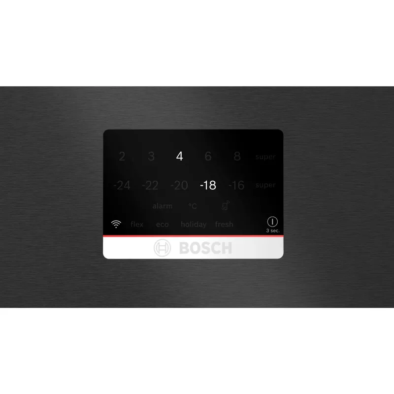 Bosch Serie 8 KGP86AXB0N voľne stojaca chladnička s mrazničkou, 621 l (419 l chladnička + 202 l mraznička), energetická trieda B, 186 cm, Home Connect, čierna nehrdzavejúca oceľ