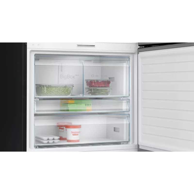 Bosch Serie 8 KGP86AXB0N voľne stojaca chladnička s mrazničkou, 621 l (419 l chladnička + 202 l mraznička), energetická trieda B, 186 cm, Home Connect, čierna nehrdzavejúca oceľ