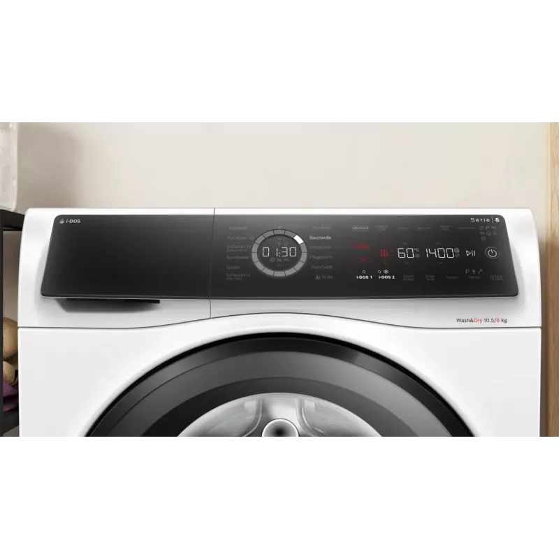 Bosch Serie 8 WNC254A40 práčka so sušičkou voľne stojaca s predným plnením biela