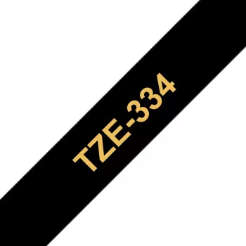 Páska do tlačiarne Brother TZE334 12 mm zlatá na čiernej