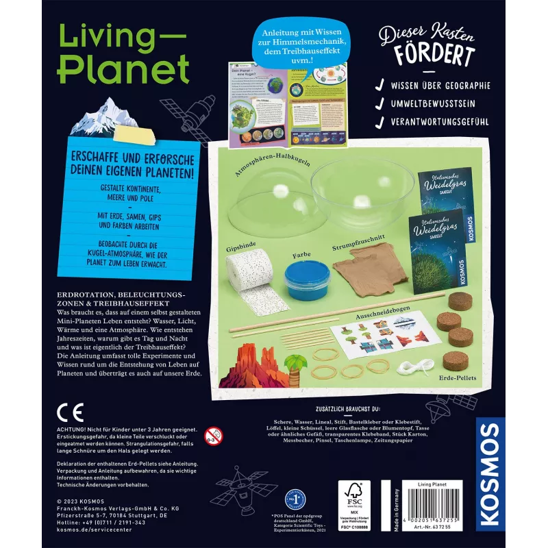 Kosmos Living Planet, experimentálna súprava, ekológia, 7 rokov