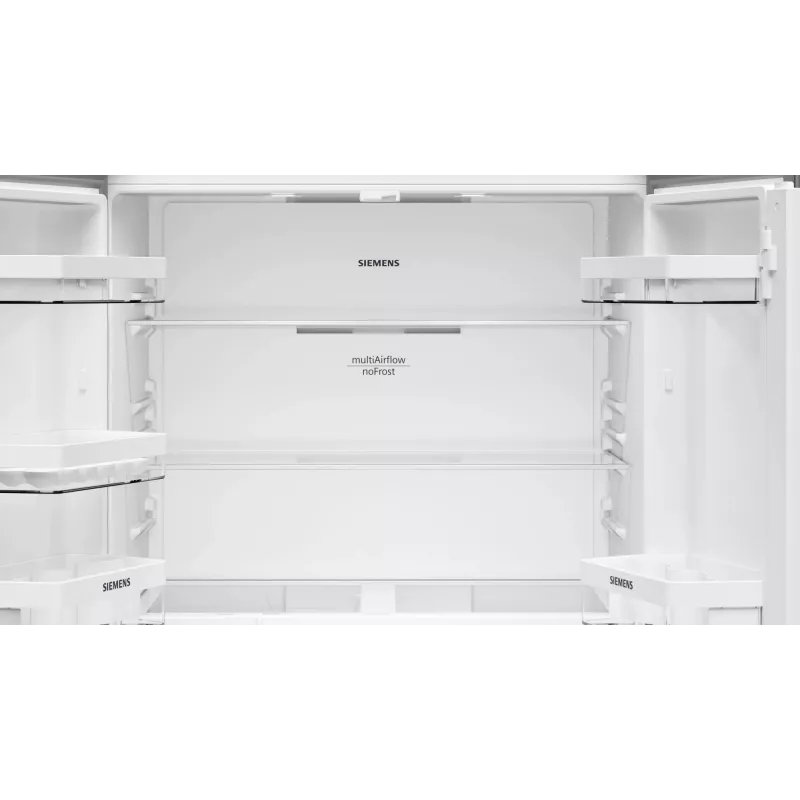 Siemens iQ300 KF96NVPEA chladnička s mrazničkou side-by-side French Door, 605 l (405 l + 200 l), strieborná