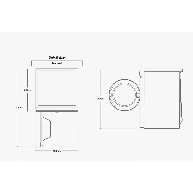Samsung DV90BB7445GWS2 sušička bielizne voľne stojaca predným plnením 9 kg biela