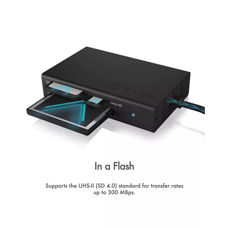 ICY BOX IB-CR401-C3 čítačka kariet USB 3.2 Gen 1 (3.1 Gen 1) Type-C čierny