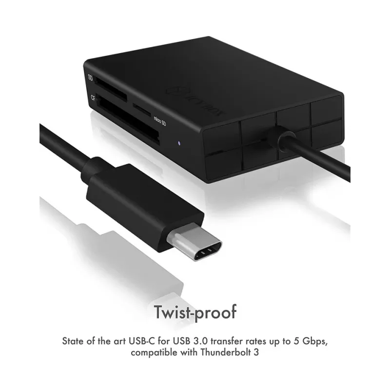 ICY BOX IB-CR401-C3 čítačka kariet USB 3.2 Gen 1 (3.1 Gen 1) Type-C čierny