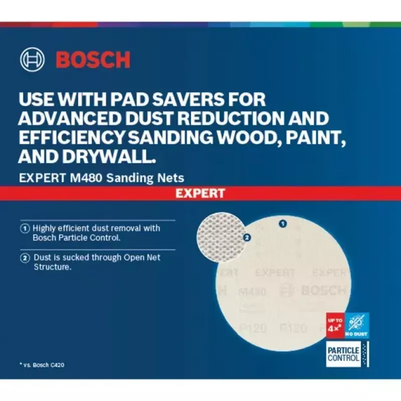 Brúsne listy Bosch Expert M480 150 mm K400, balenie 50 ks pre excentrickú brúsku
