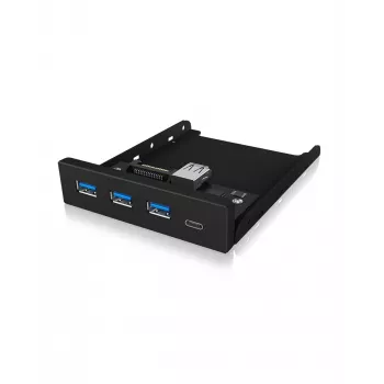 USB hub ICY BOX IB-HUB1418-i3 — čipset GL3520/ASM1543, čierny, 101×137×25 mm