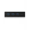 ICY BOX IB-HUB1418-i3 predný panel 3,5 palca s USB 3.0 hubom, 3x USB Type-A, 1x USB Type-C, čierny