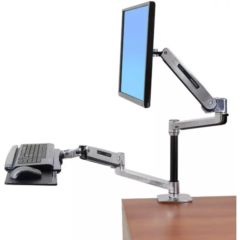 ERGOTRON Lx Hd držiak na stôl na sedenie a státie LCD rameno (leštený hliník)